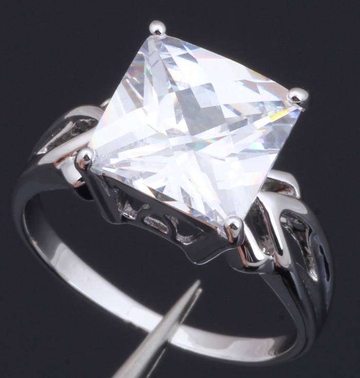 Local Stock, 18K RGP 5ct Zircon crystal gemstone engagement style Designer ring