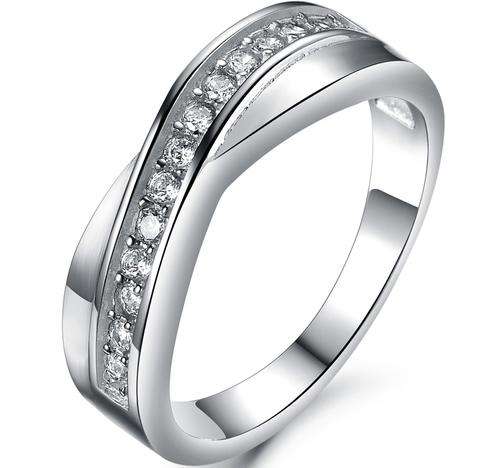 Local Stock, New 18K RGP 5.3mm ladies Engagement style ring with AAA genuine Swiss Crystals