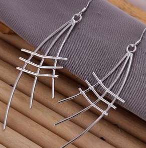 *Local Stock* New 925 sterling silver filled Stamped Crossover Stylish ladies Earrings