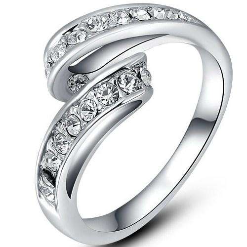 New 18K RGP white gold ladies Engagement\Wedding style ring with AAA Genuine Austrian Crystals