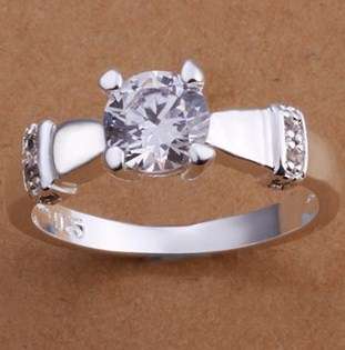 925 Sterling silver filled stamped 1.5ct crystal engagement style ring, Genuine Austrian Crystals