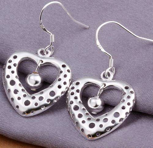 New 925 sterling silver filled stamped Heart design earrings with option to add matching pendant