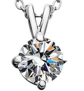 *Local Stock* New 18K RGP white gold ladies 1ct Elegant crystal pendant with FREE chain