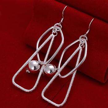New 925 Sterling silver filled long dangle earrings with frosted detail. Dont miss out