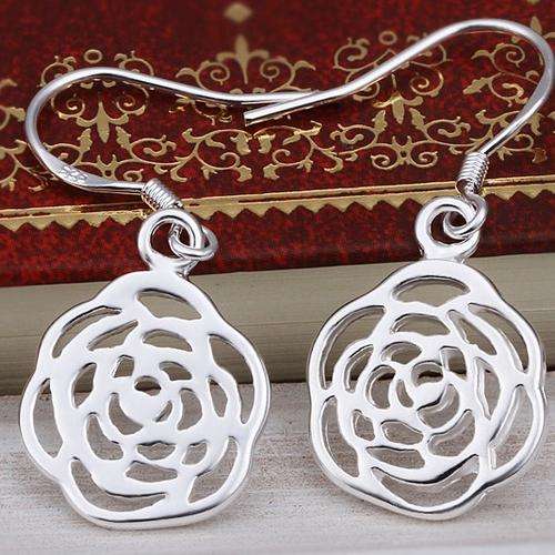 New 925 Sterling silver filled fine detail delicate ladies dangle earrings.
