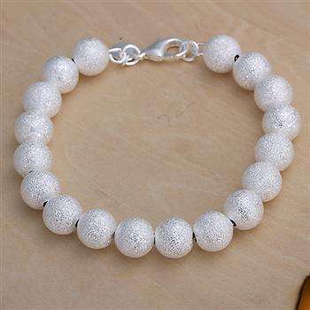 Local Stock, New 925 sterling silver filled Frosted ball bead bracelet