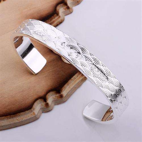 *Local Stock*, New 925 Sterling silver filled Stamped Detailed work ladies Cuff bangle