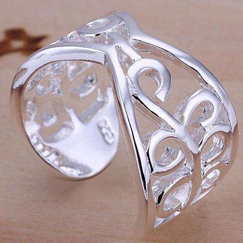New 925 Sterling silver filled stamped ladies ring with fine filigree detail, adjustable