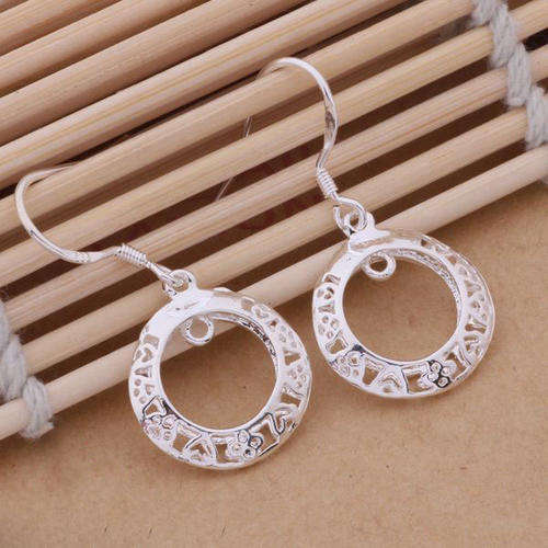 *Local Stock*, New 925 sterling silver filled stamped ladies filigree style circle earrings