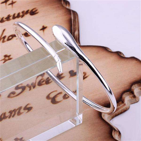 New 925 Sterling silver filled stamped Waterdrop style bangle, option for matching Earrings