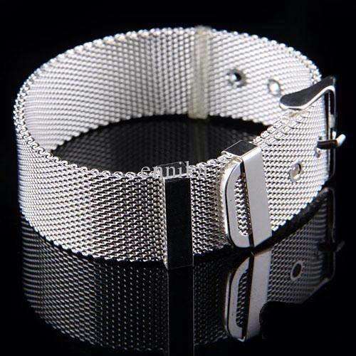 Local stock, New 925 Sterling silver stamped mesh Belt Bracelet, high Fasion