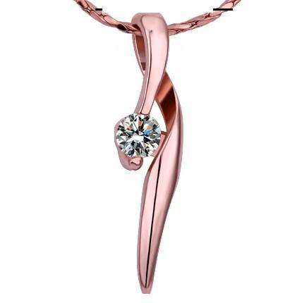 New 18K RGP rose gold, ladies drop pendant with Genuine Austrian crystal detail