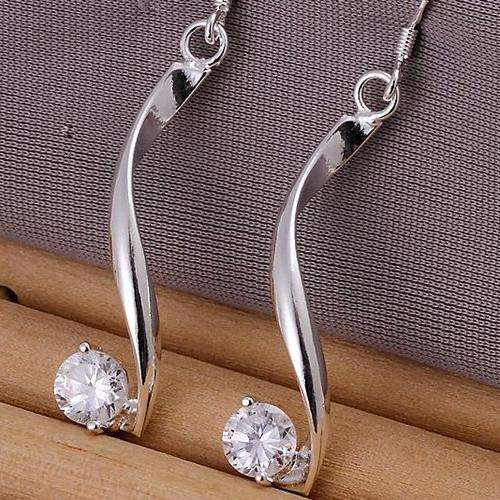 New 925 sterling silver filled twist earrings with Genuine Austrian crystals