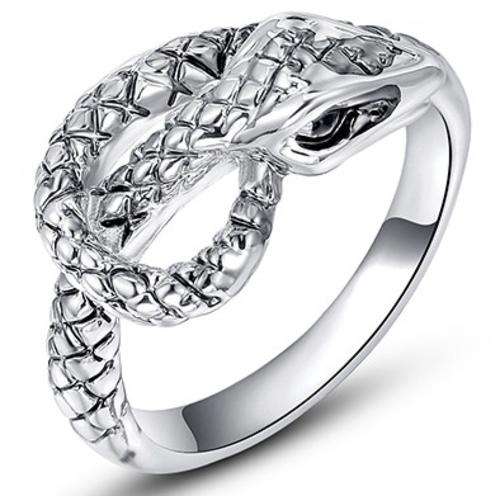 New 18K RGP white gold Snake style ring with fine detail work
