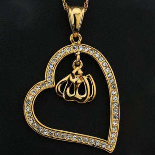 Local stock, New 18K RGP Allah pendant with Austrian crystals, comes with FREE chain