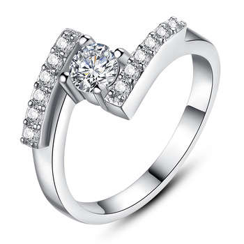 New 18K RGP ladies Engagement style micro setting ring, with AAA highest quality Crystals