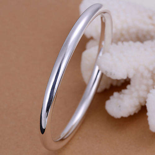 New 925 sterling silver filled plain style bangle 5mm wide