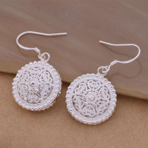 New 925 sterling silver filled stamped fine detail filigree design ladies dangle earrings