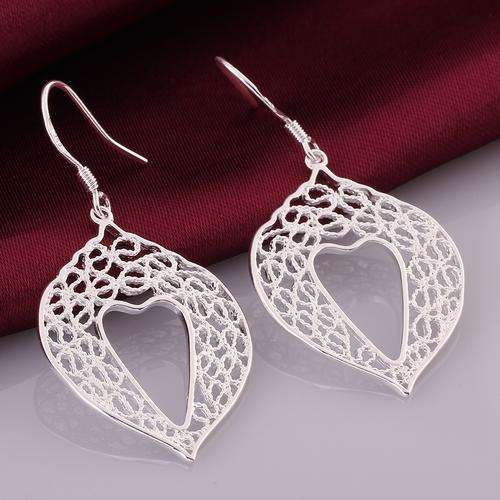New 925 sterling silver filled stamped Angel wing style ladies filigree style earrings