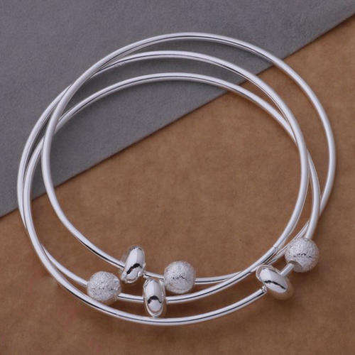 New 925 sterling silver filled Multi linked bangles with bead detail