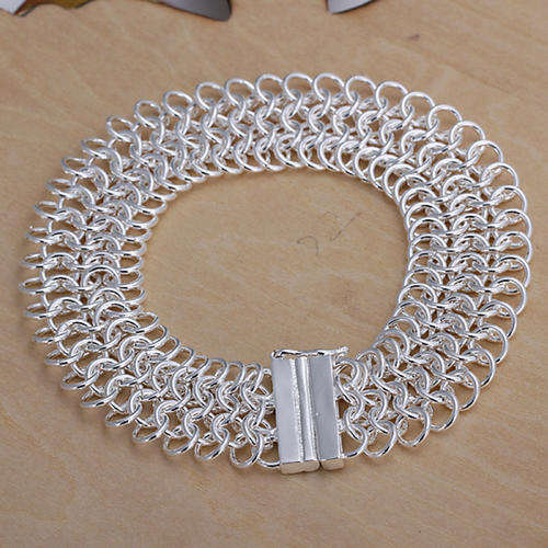 New 925 Sterling silver filled stamped multi strand linked bracelet