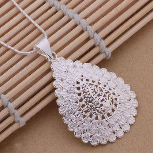 New 925 Sterling silver filled Large chunky Peacock and filigree style pendant with FREE chain
