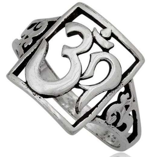New Genuine Solid 925 Sterling Silver Aum/Ohm ring