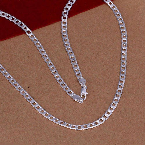 New 925 Sterling silver filled Plain design link necklace, extra long +- 3mm wide