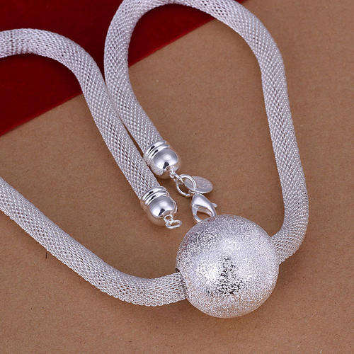New 925 Sterling silver filled stamped Choker design necklace with mesh weave and frosting detail