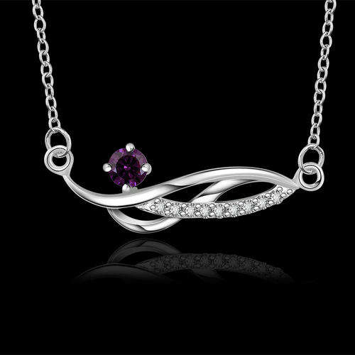 New 925 sterling silver filled stamped Ladies wave design pendant with Genuine Austrian crystals