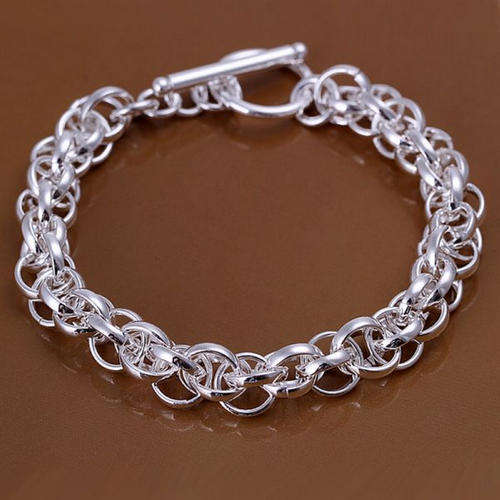 New 925 Sterling silver filled stamped Chunky plain link design bracelet