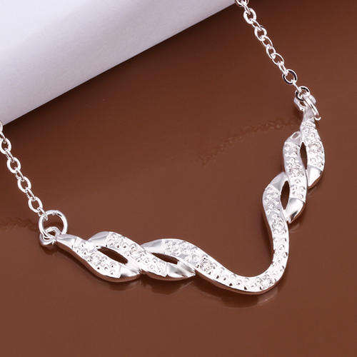 New 925 sterling silver filled stamped Ladies infinity draped design Necklace