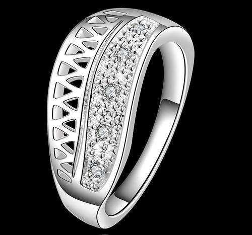 New, 925 Sterling silver filled stamped Engagement style ring with AAA genuine Austrian crystals