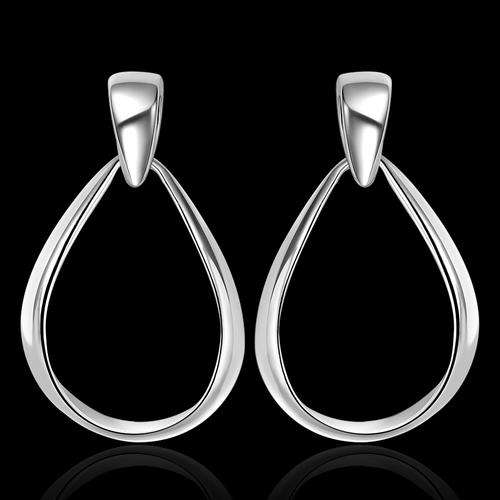 New 925 Sterling silver filled Oval design ladies dangle Earrings