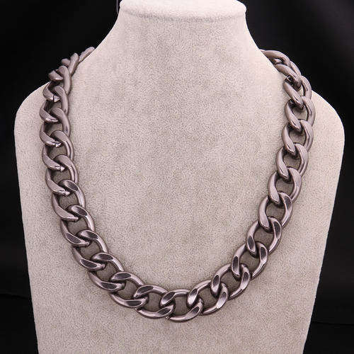 New Chunky style Gunmetal color necklace, 19mm wide