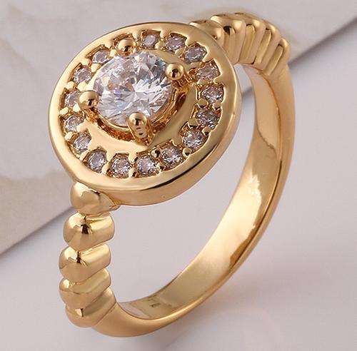 New 18K RGP Ladies engagement style ring with AAA genuine Austrian Crystals