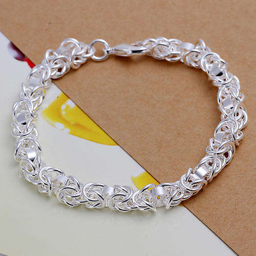 New 925 Sterling silver filled Inter-linked plain design ladies bracelet