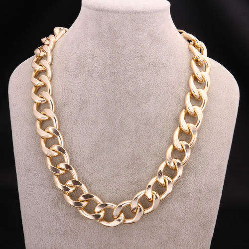 New 18K RGP Chunky high fashion style ladies Necklace, 19mm wide
