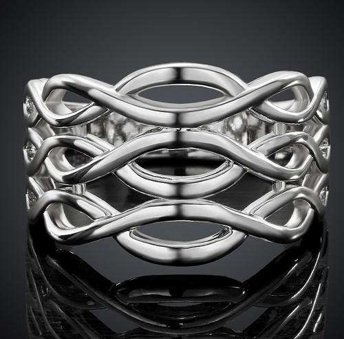 New 24K RGP Chunky style ring with 3 row infinity weave design