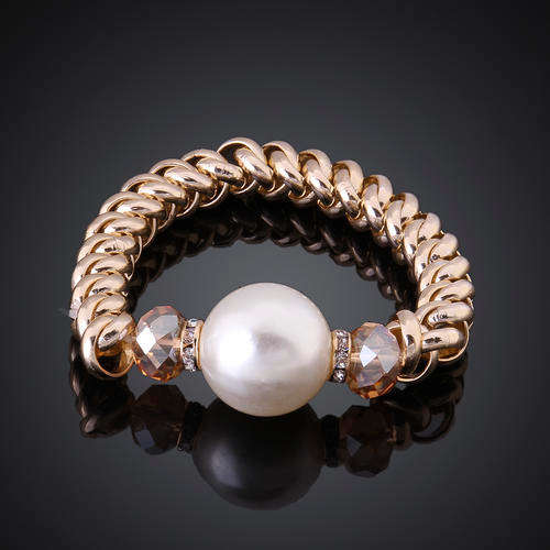 New 18K RGP ladies chunky over-sized fashion bracelet, stretch adjustable sizing
