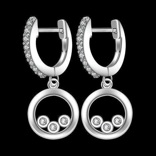 New 925 Sterling silver filled ladies dangle earrings with Genuine crystal detail