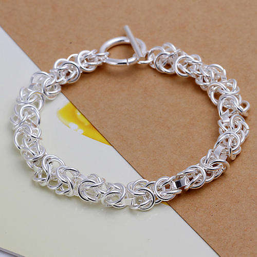 New 925 Sterling silver filled Inter-linked plain design ladies bracelet