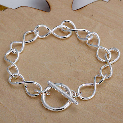 New 925 Sterling Silver filled infinity knot style linked bracelet