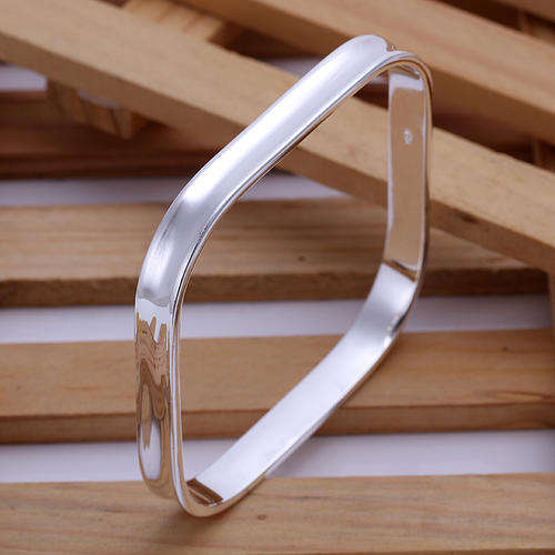 New 925 sterling silver filled Square design ladies Bangle