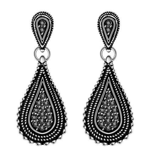 925 Sterling silver filled Ladies dangle earrings with vintage antique design and genuine Crystals