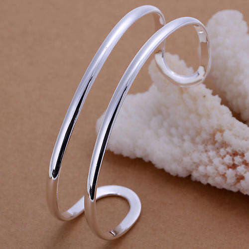 New, 925 Sterling silver filled Double linked style ladies cuff Bangle
