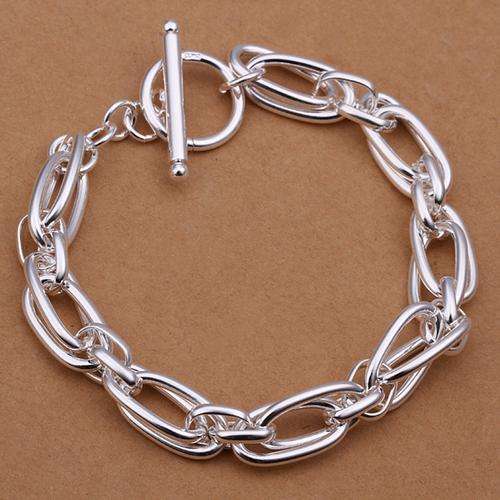 New 925 sterling silver filled multi link design bracelet