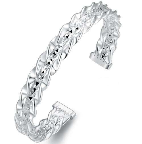 925 Sterling silver Filled Ladies twist design bangle