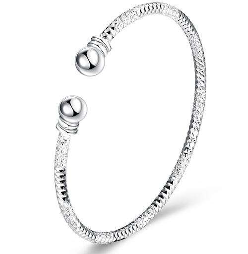 New 925 Sterling silver filled Elegant ladies cuff bangle with fine detail work