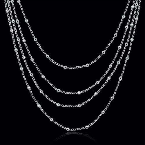 New 925 Sterling silver filled Ladies Multi tier draped necklace with bead detail